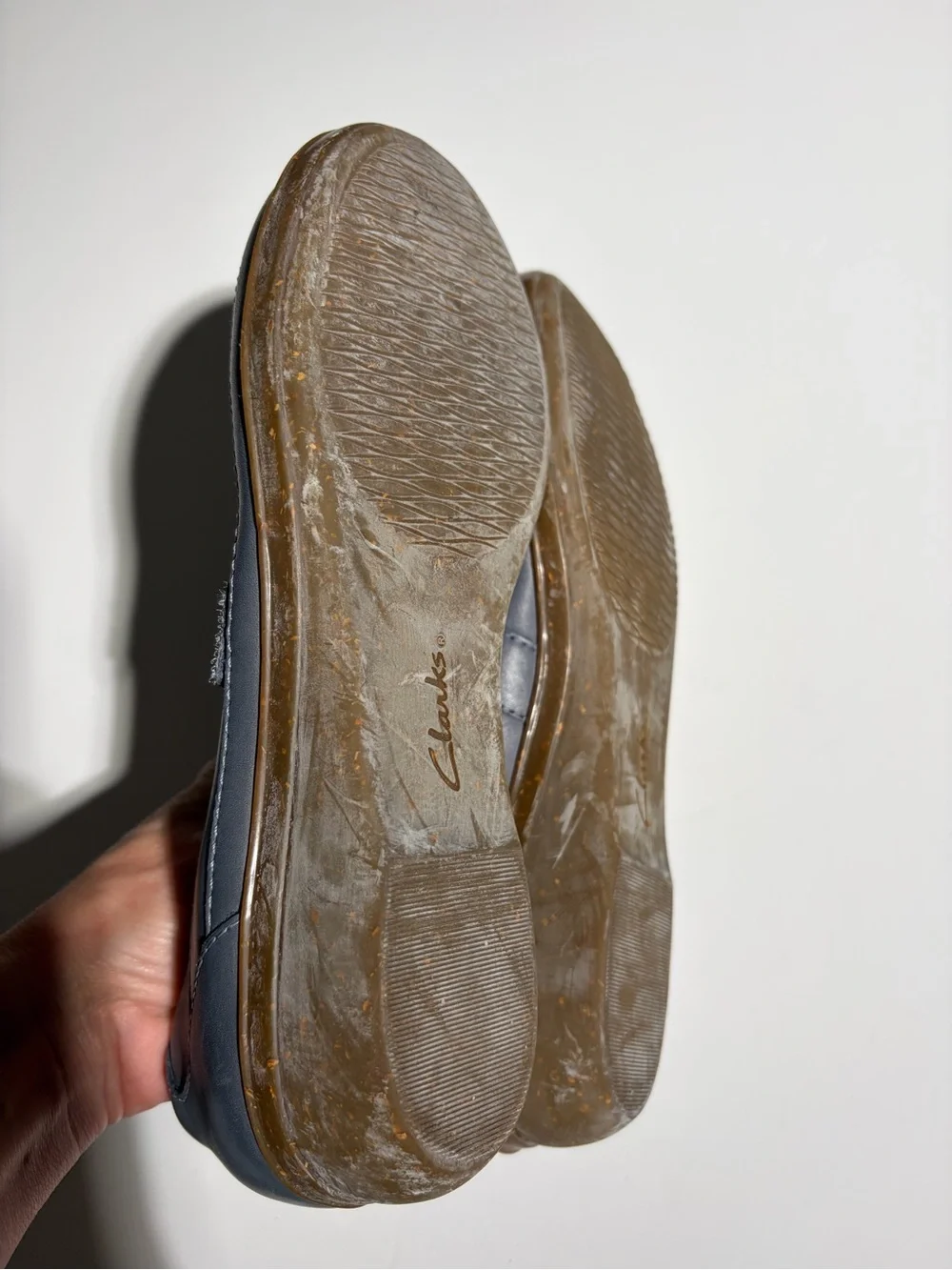 Clarks Gray Laser-Cut Mary Jane Flats